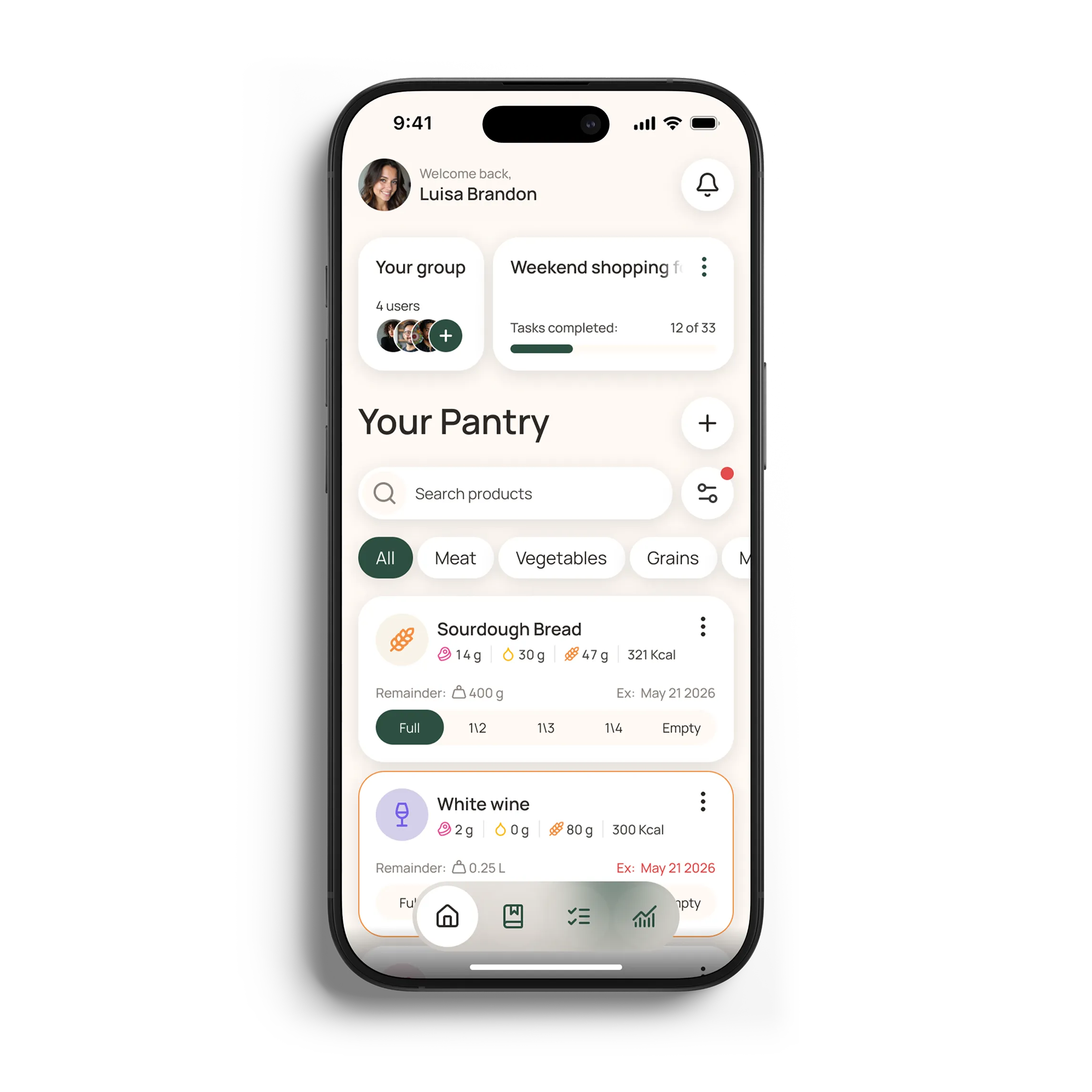 Korgo app showing the full kitchen management dashboard
